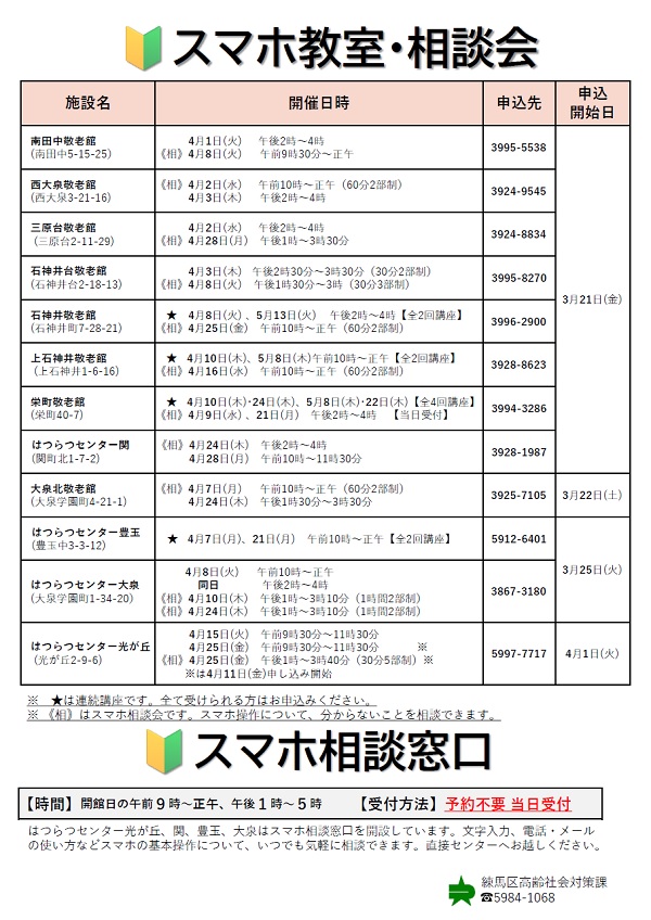 スマホ教室・相談会