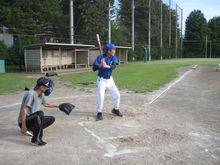 池渕町会ソフトボール部の練習
