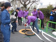 ２月２４日（火）午後４時からスタンドパイプの操作訓練