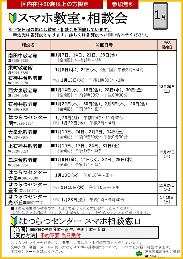 1月のスマホ教室
