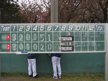 ４月９日のソフトボール部練習試合は緊迫の展開